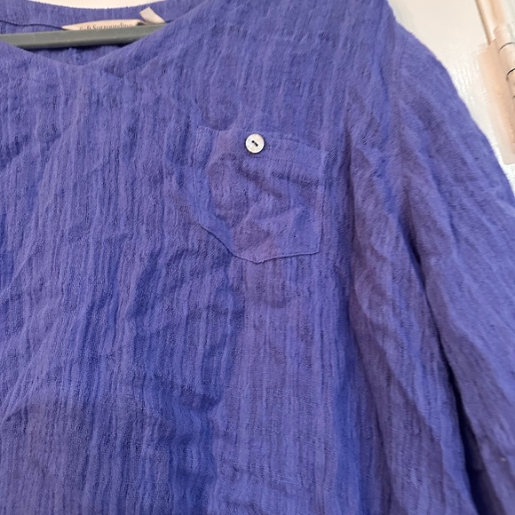 Soft Surroundings Indigo Blouse with Pocket - Picture 2 of 6